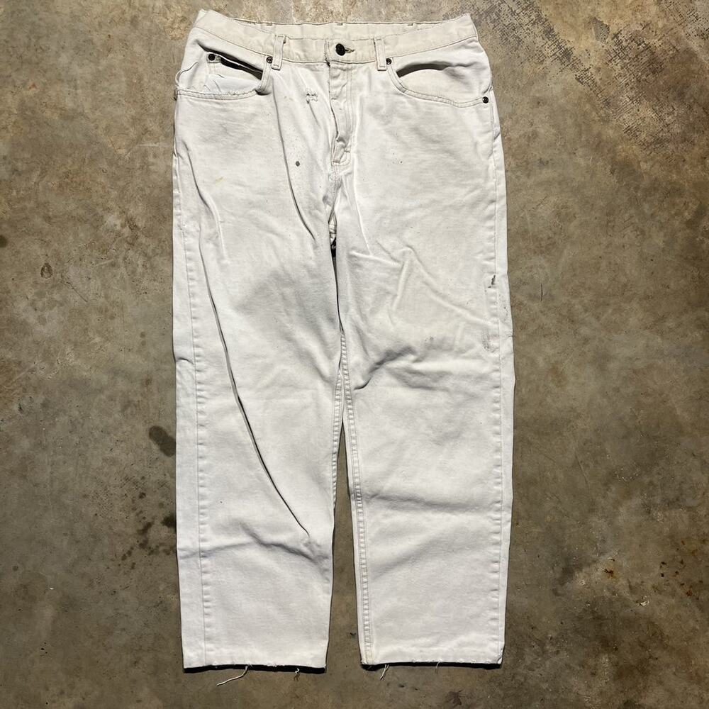 Vintage 2000s Lee White Distressed Jeans Denim 33x28